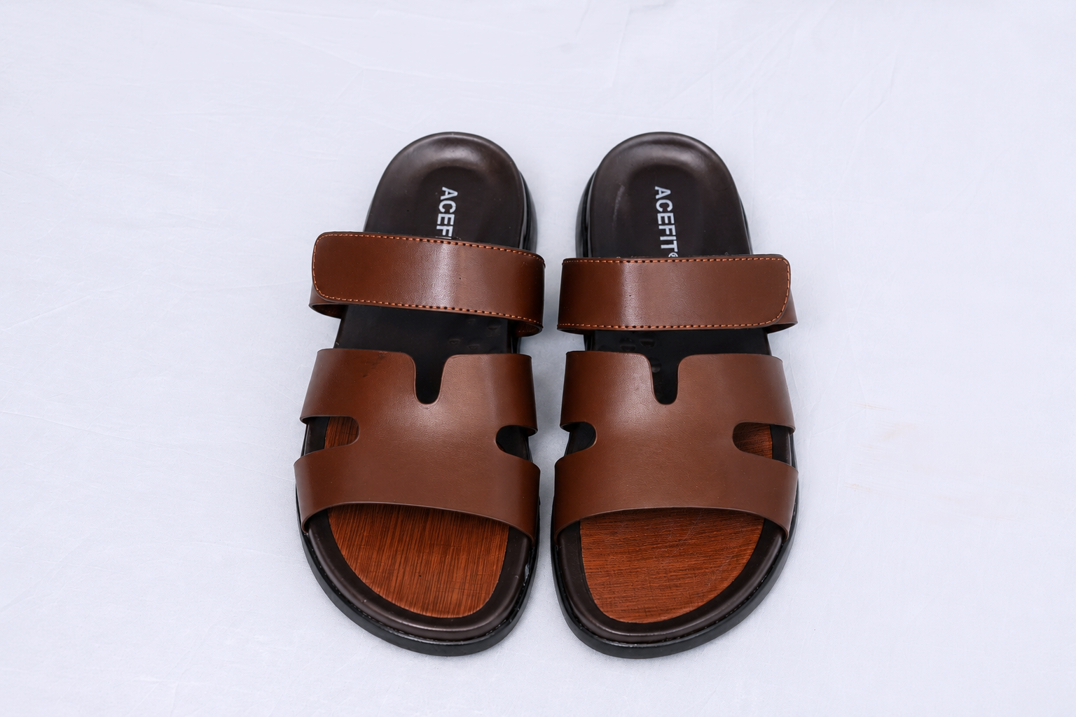 AceFit Chypre Leather Slide – Premium Men’s Dual-Strap