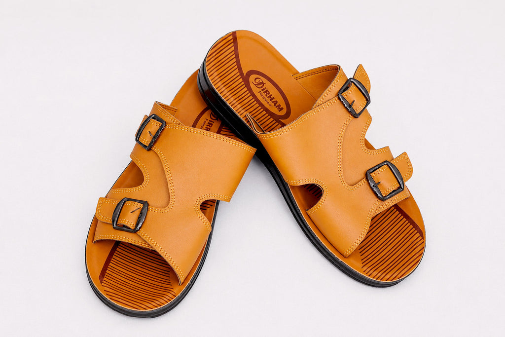 Premium Men’s Tan Leather Slipper