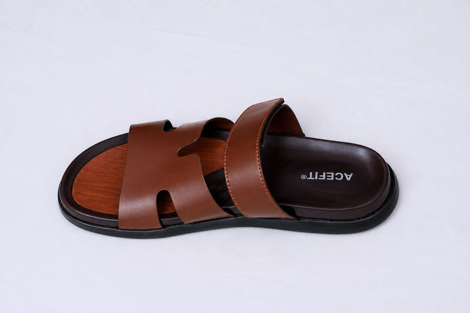 AceFit Chypre Leather Slide – Premium Men’s Dual-Strap